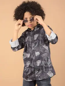 Crimsoune Club Boys Premium Slim Fit Floral Opaque Printed Casual Shirt