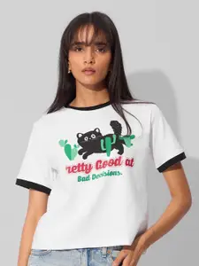 The Souled Store Women Typography Printed T-shirt