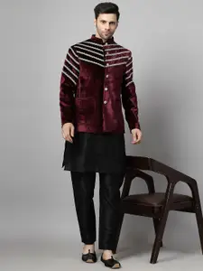 Utsav Fashion Men High Slit Kurta with Trousers