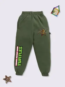 YK X Minute Mirth Boys Ninja Turtle Printed Mid-Rise Joggers