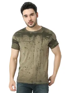 SPYKAR Men Printed Raw Edge Slim Fit T-shirt