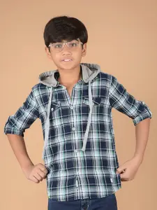 Crimsoune Club Boys Premium Slim Fit Tartan Checks Opaque Checked Casual Shirt