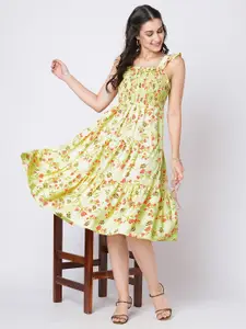 Selvia Print Crepe Fit & Flare Dress