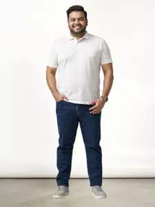 The Pant Project Men Indigo Blue Slim Fit Plus-Size Stretchable Cotton Jeans