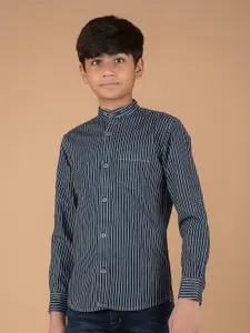 Crimsoune Club Boys Premium Slim Fit Opaque Striped Casual Shirt