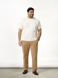 The Pant Project Men Earth Khaki Plus Size Sim-Fit Cotton Chinos