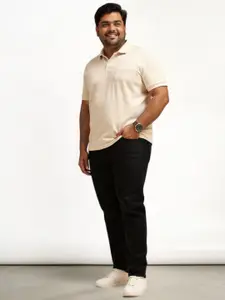 The Pant Project Men Raw Black Slim Fit Plus-Size Stretchable Cotton Jeans