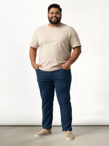 The Pant Project Men Imperial Blue Jino Slim Fit Plus-Size Stretchable Cotton Jeans