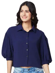 IZEL Women Textured Casual Shirt