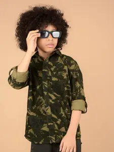 Crimsoune Club Boys Premium Slim Fit Opaque Printed Casual Shirt