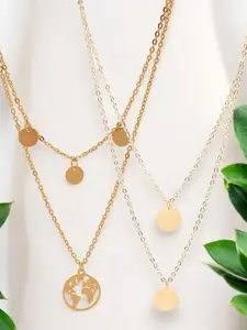 DressBerry Set Of 2 Gold-Plated Layered Necklaces