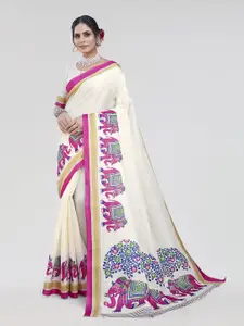 KALINI Woven Design Zari Art Silk Saree