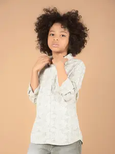 Crimsoune Club Boys Premium Slim Fit Floral Opaque Printed Casual Shirt