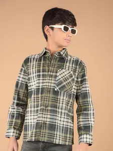 Crimsoune Club Boys Premium Slim Fit Tartan Checks Opaque Checked Casual Shirt