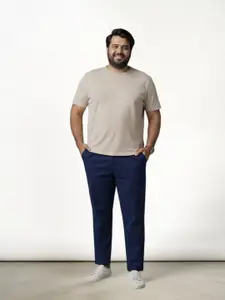The Pant Project Men Classic Navy Plus Size Sim-Fit Cotton Chinos