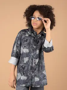 Crimsoune Club Boys Premium Slim Fit Opaque Printed Casual Shirt