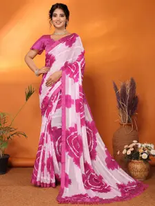 KALINI Floral Beads and Stones Poly Georgette Saree