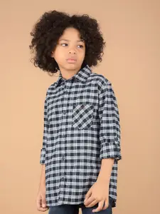Crimsoune Club Boys Premium Slim Fit Opaque Checked Casual Shirt