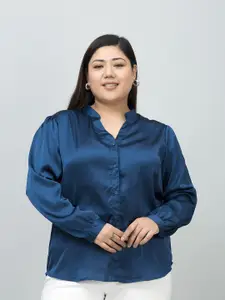 PURYS PLUS Women Solid Satin Formal Shirt