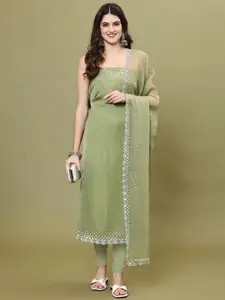 Meena Bazaar Embellished Art Silk Unstitched Dress Material