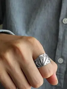 The Roadster Lifestyle Co Men Stainless Steel Adjustable Finger Ring