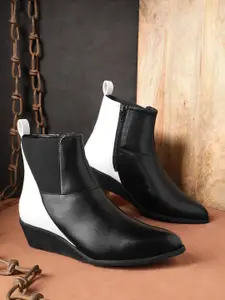 Roadster The Lifestyle Co. Women Colourblocked Wedge Heel Regular Boots