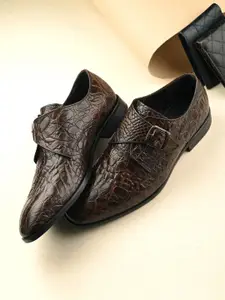 CARLO ROMANO Men Textured Formal Monk Shoes