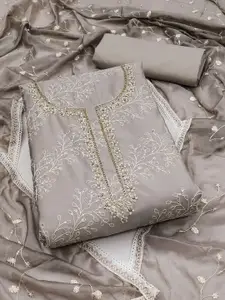 Maroosh Floral Embroidered Beads Work Unstitched Dress Material