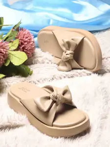JM Looks Women Open Toe Flats with Bows
