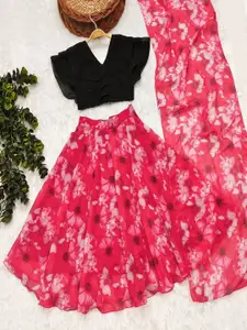 BAESD Girls Embellished Tie and Dye Ready to Wear Lehenga & Blouse With Dupatta