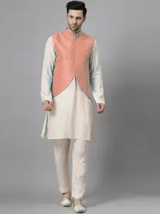 Utsav Fashion Men High Slit Kurta with Trousers