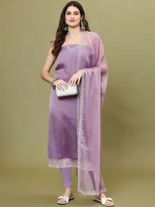 Meena Bazaar Embellished Art Silk Unstitched Dress Material