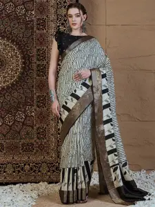 Anouk Floral Zari Silk Blend Sungudi Saree