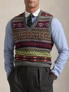 Polo Ralph Lauren Fair Isle Printed Wool Sweater Vest