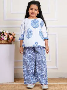 COTLAND FASHION Girls Pure Cotton Top & Palazzos With Inner Slip Clothing Set