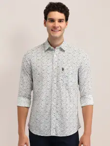 U.S. Polo Assn. Men Tailored Fit Floral Opaque Printed Formal Shirt