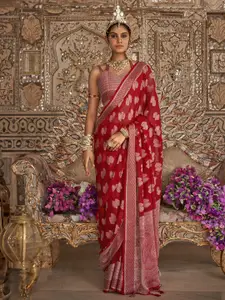 elora Ethnic Motifs Zari Pure Georgette Designer Banarasi Saree