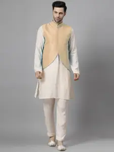 Utsav Fashion Men High Slit Kurta with Trousers