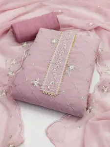 APNISHA Floral Embroidered Sequinned Silk Georgette Unstitched Dress Material