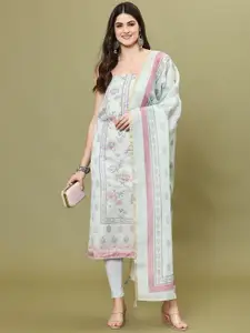 Meena Bazaar Floral Printed Art Silk Unstitched Dress Material