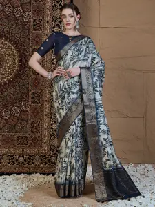 Anouk Ethnic Motifs Zari Silk Blend Sungudi Saree