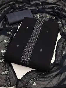 APNISHA Embroidered Silk Georgette Unstitched Dress Material