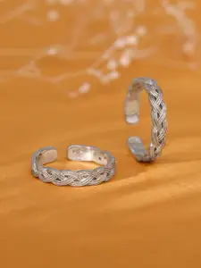 GIVA 925 Sterling Silver Rhodium-Plated Adjustable Toe Rings