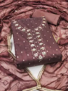 Maroosh Floral Woven Design Sequinned Unstitched Dress Material