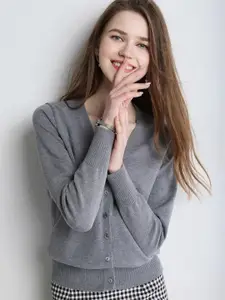 KPOP Women Button Detail Sweater