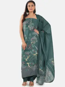 MOZAFIA Floral Printed Pure Silk Unstitched Dress Material