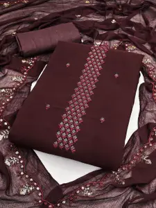 APNISHA Embroidered Silk Georgette Unstitched Dress Material