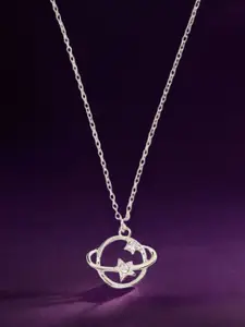 Accessorize Women Silver Planet Pendant Necklace