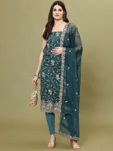 Meena Bazaar Embroidered Art Silk Unstitched Dress Material