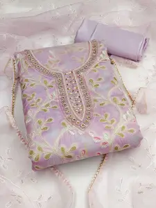 Maroosh Floral Embellished Organza Unstitched Dress Material